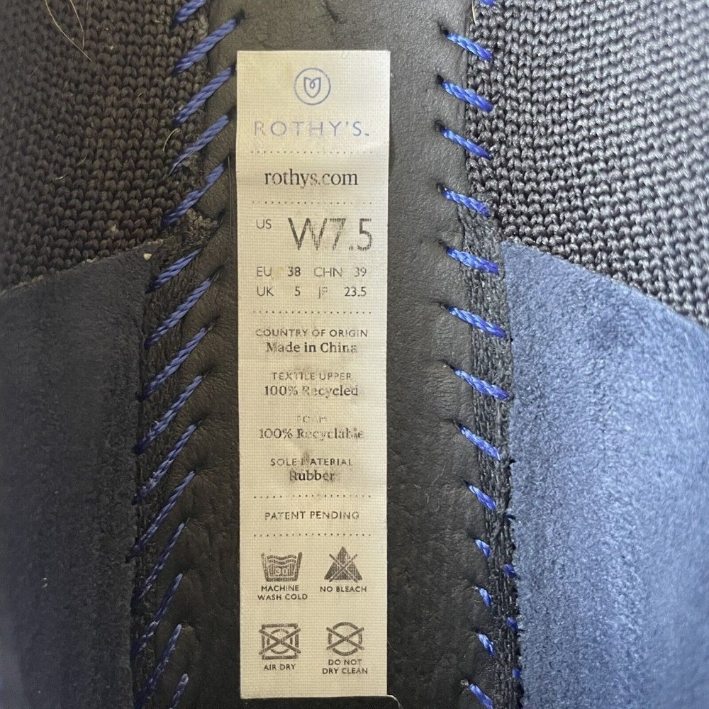 Rothy’s Shoes Womens Size 7.5 Black The Flat Round Toe Casual Knit Ballet Flats - Picture 9 of 14